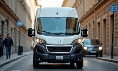 Peugeot Boxer en ville étroite en journée